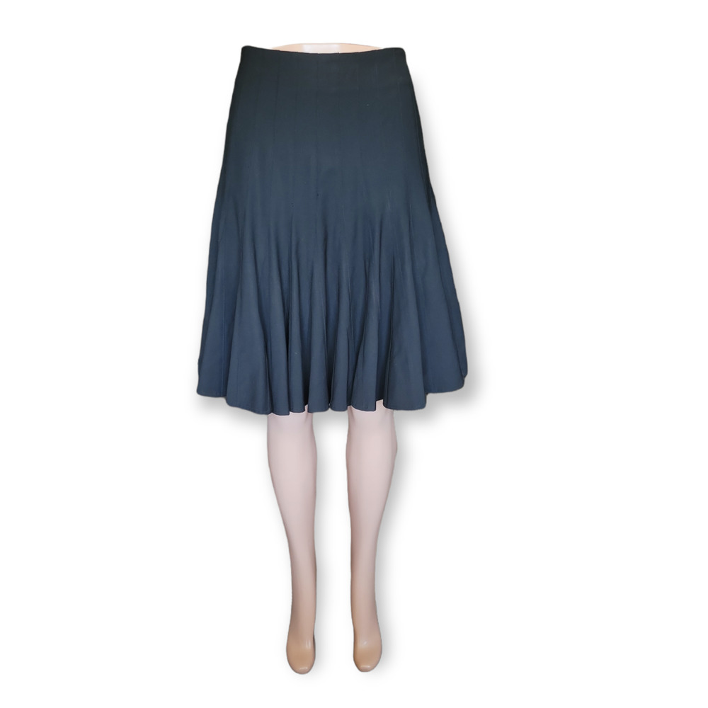Club Monaco Wool Blend Fit And Flare Knee Length Skirt Size 6 Black